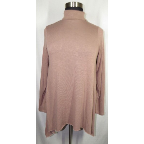 Torrid Tan Lightweight Knit Long Sleeve Sharkbite Turtleneck Tunic Top Plus 2X - Picture 5 of 15